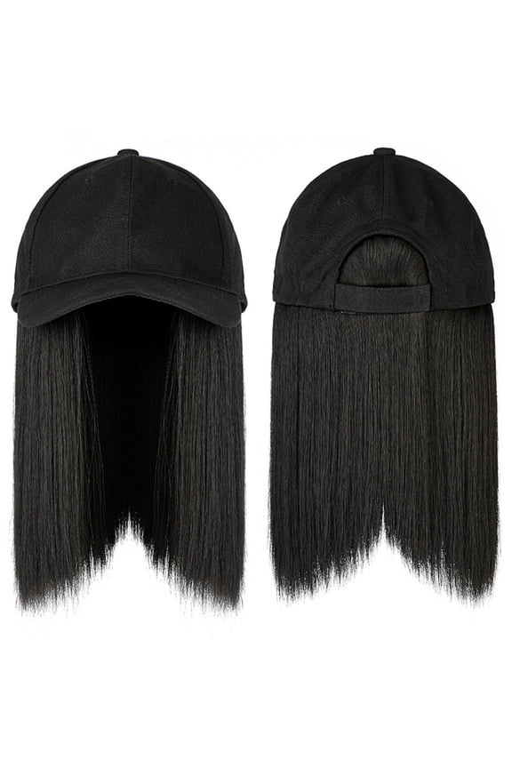 Hats with Hair Only Moment Baseball Cap Wig Long Natural Wavy Hair Extensions Synthetic with Hat Heat Resistant Synthetic Mix Blonde Fiber Extensions Adjustable Hat Wig for Women A,One Size