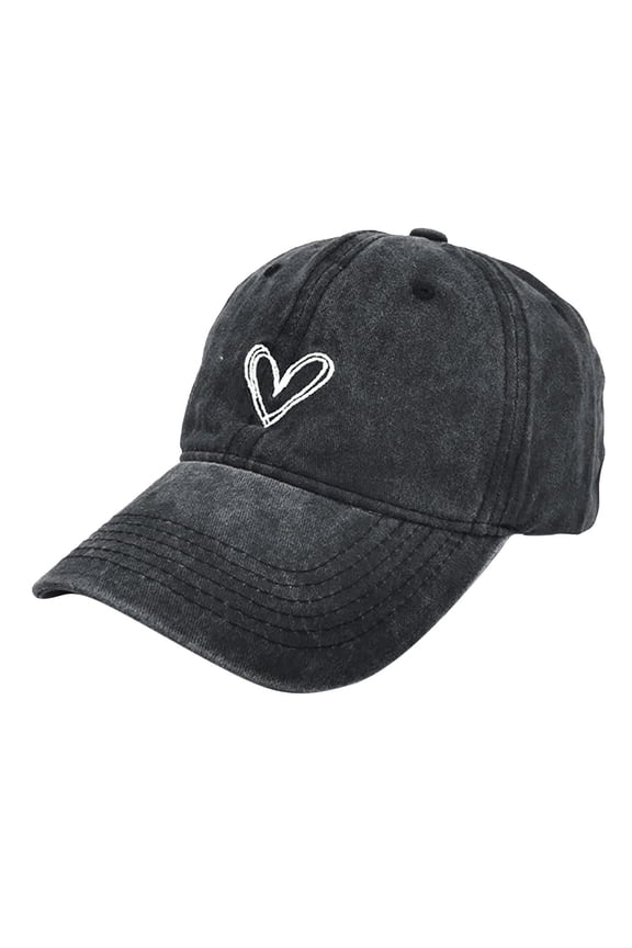 Hats Love Embroidered Washed Baseball Cap Sun Visor Female Curved Do Old Couple Cap Hat