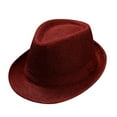 thumbnail image 1 of Hats for Men, Audhol Womens Mens Classic Felt Trilby Hat Short Brim Fedora Hat Jazz Hat for Unisex Retro Jazz Hat Soild British Sun Hat Travel Sun Hat Wide Brim Hats for Women Red One Size, 1 of 3