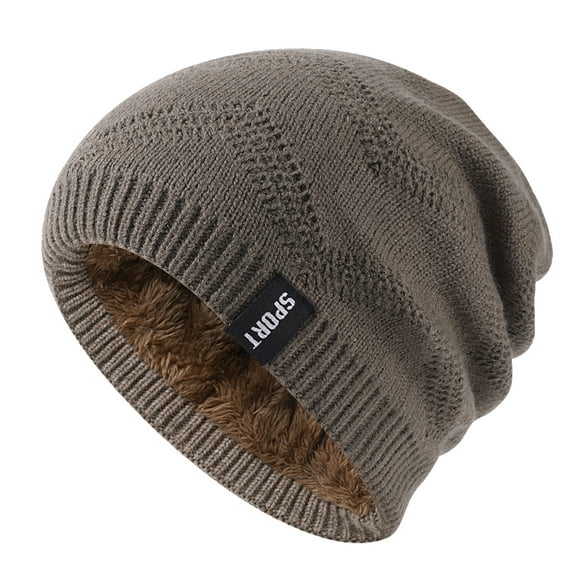 Hats Men Winter Outdoor Solid Color Knitted Cotton Sunscreen Running Sports Warm Knitted Hat