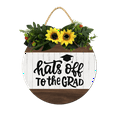 thumbnail image 1 of Hats Off To The Grad Wreath Sign for Front Door,Horizontal Round Door Wreaths,Housewarming Gift Farmhouse Wood Door Hanger for Home Decor Indoor and Outdoor, Classroom, Yard, Porch Décor, 1 of 5