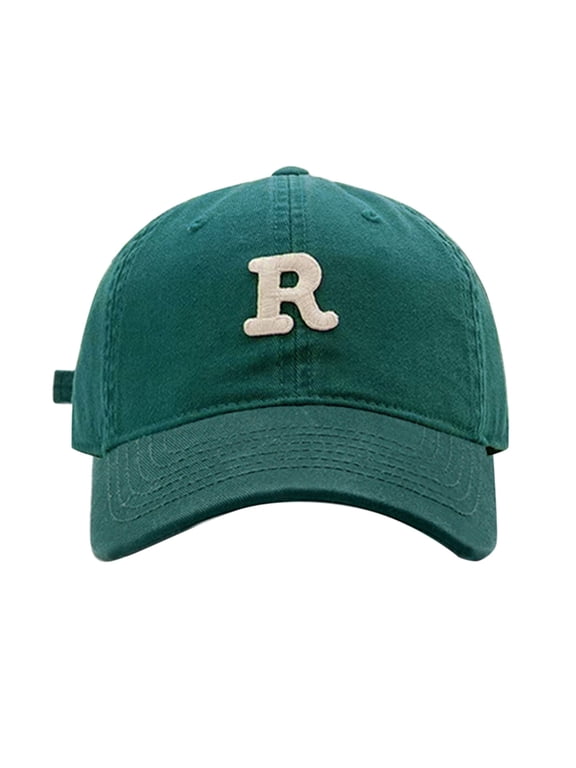 Hats Outdoor Spring/Summer Big Headed Soft Top R Letter Solid Duck Tongue Baseball Adjustable Sun Hat Cap