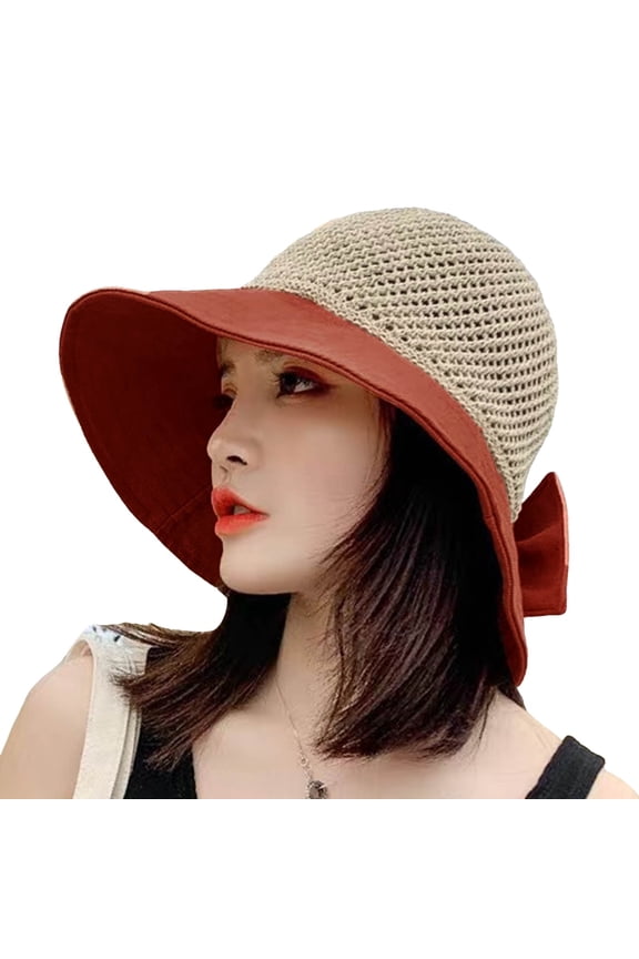 Hats Sun Beach Sun Hollowed Out Bow Sun Visor Sunscreen Fisherman's Hat