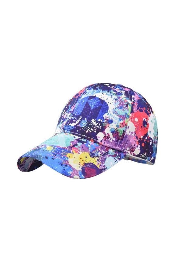 Hats Sun Visors For Women Fashion Tie Dyed Fabric Color Duck Hat Trend Personality Outdoor Print Breathable Mesh Hat