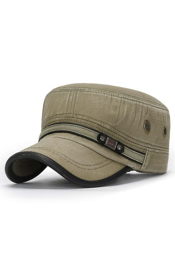 Hats Unisex Cadet Cap Washed Cotton Vintage Corps Flat Top Cap For Men Women Hat