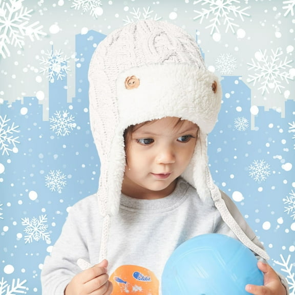 Hats Winter Knit Hat For Babies And Kids With Thick Warm Ear Cap Soft Yarn Ideal for Cold Weather