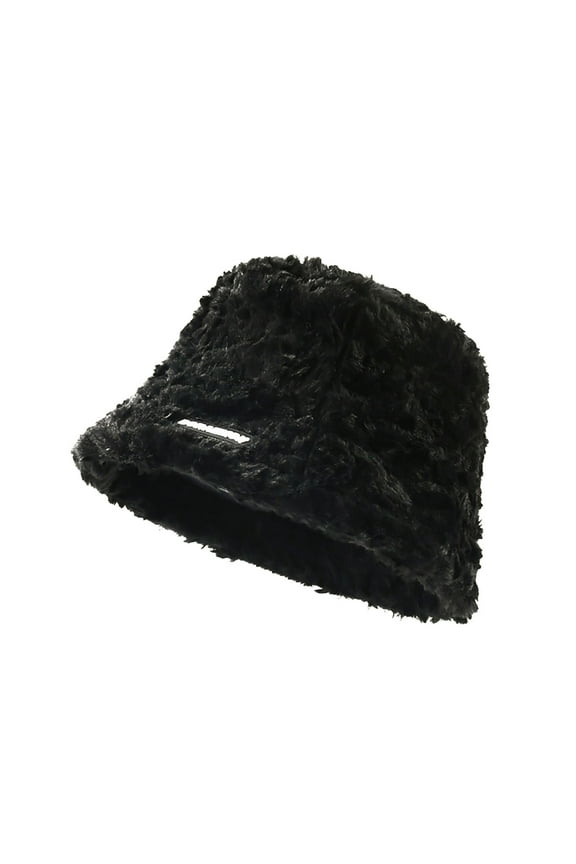 Hats Winter Plush Fuzzy Bucket Shearling Fisherman For Women Hat