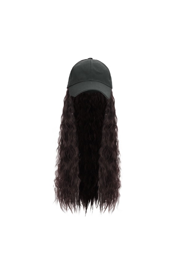 Hats Women Girl Long Curly Synthetic Wig Quality Hair Black Party With 24inch Hat