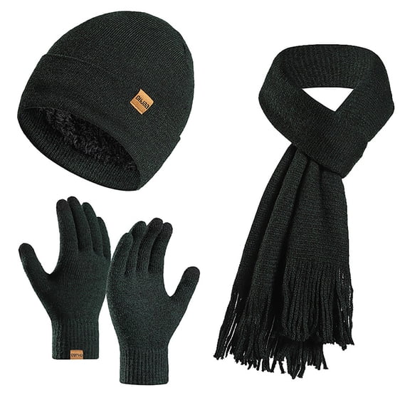 Hats for Women and Men Thick Hat Protectors Warm Ear Protection Windproof Scarf Gloves Set Stretch Casual Cozy Thermal Scarf Hats and Gloves Set Trendy Winter Soft Comfortable Solid Color Set