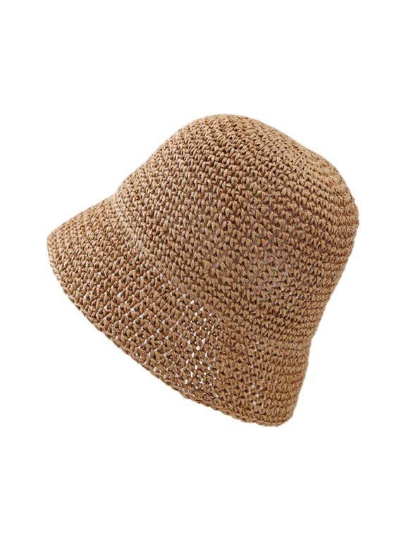 Hats Women'S Woven Small Fresh Beach Sunshade Women'S Small Brimmed Fisherman Hat