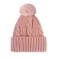 thumbnail image 1 of Hats Women's Autumn Winter Solid Color Thickened Warm Dough Thick Thread Knitting With Wool Hat, 1 of 3