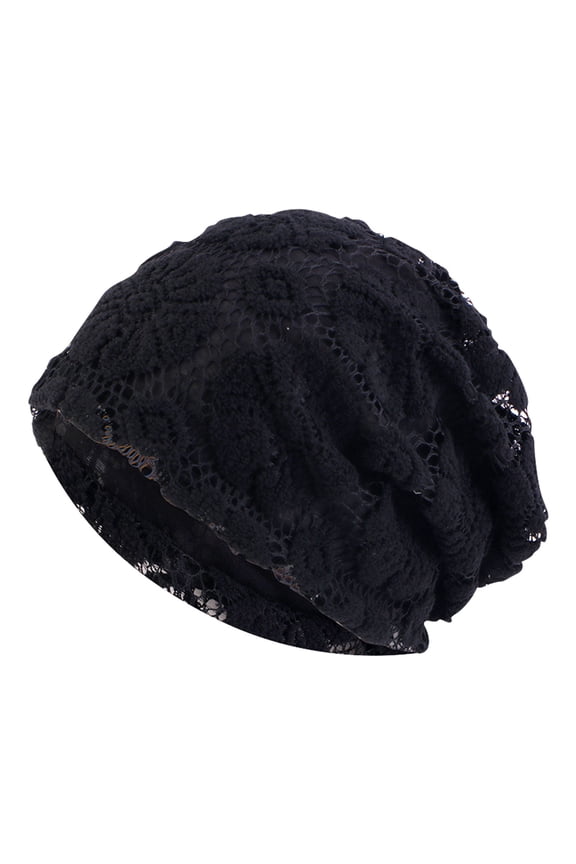 Hats Women's Foldable Cooling Mesh Handmade Floral Lace Cotton Chemotherapy Hair Loss Caps Slouchy Hat