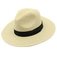thumbnail image 1 of Hats Womens Mens Wide Brim Panama Fedora Summer Beach Sun UPF For Women Hat, 1 of 4