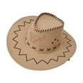 thumbnail image 1 of Hats for Girls Boys Western Cowboy Kids Sun Protection Wide Brim Summer Outdoor Beach Sun Protection Adjustable Boy's Caps Size 10-17 Y, 1 of 5