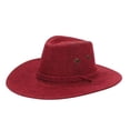 thumbnail image 1 of Hats for Men Classic Western Brown Cowboy Hat with Leather & Metal Embellishments Mens Hats Red One Size Fashion Women Men, 1 of 3