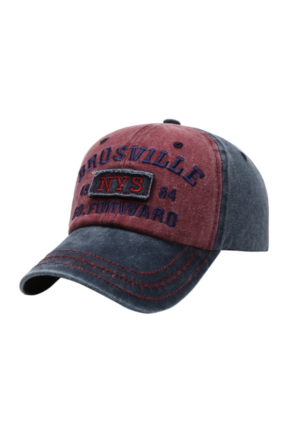 Hats for Men Couples Fashion Embroidered Letter Corduroy Washed Denim Baseball Hat for Men,Red,One Size