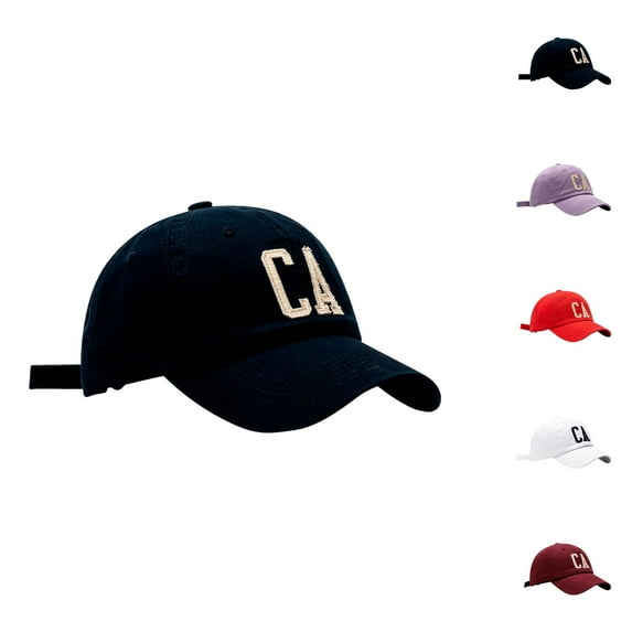 Hats for Men Distressed Denim Baseball Cap Washed Cotton Plain Minimalist Baseball Hat for Men Outdoor Summer Travel Sports