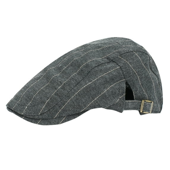 Hats for Men Unisex Washable Breathable Striped Cap British Retro forward Hat Mens Hats Gray One Size Fashion Women Men