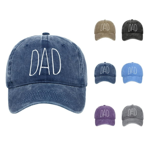 Hats for Men Vintage Wide Brim Baseball Cap Embroidered Letter Dad Hat Adjustable Cotton Baseball Caps for Men Outdoor Golf Fishing Sun Protection