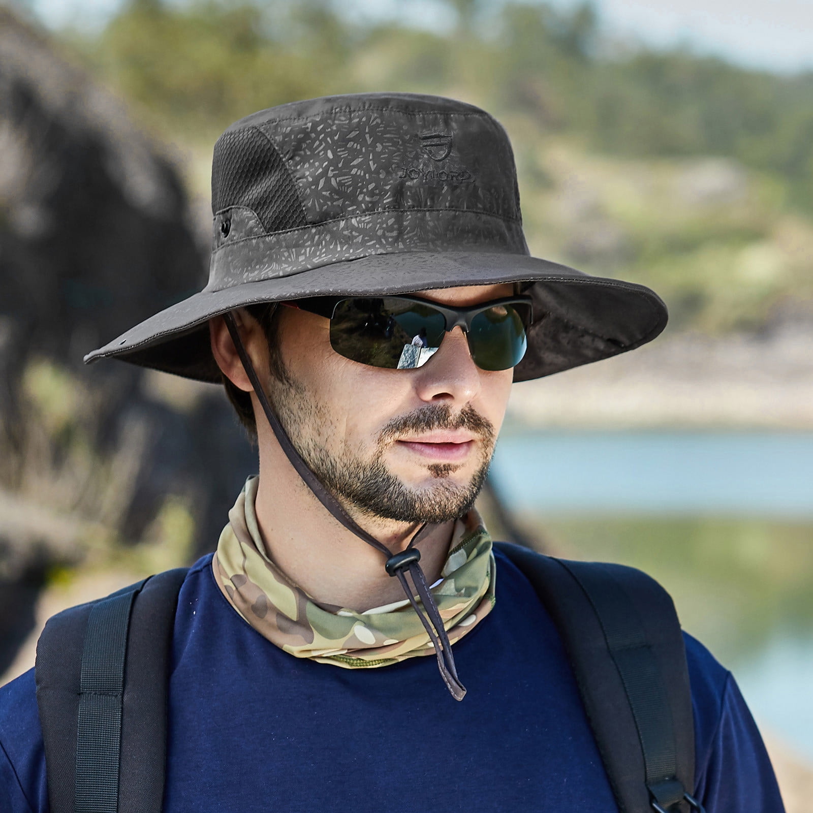 Hats for Men Women Men Mountaineering Fishing Solid Color Hood