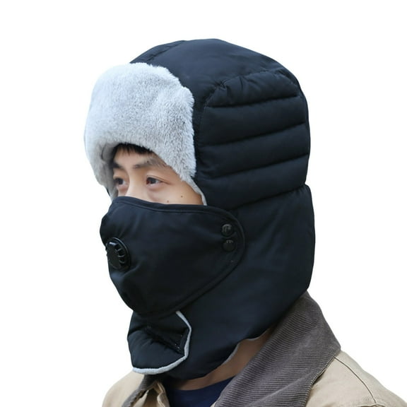 Hats for Men with Mask Cover Up Face Windproof Warm Knit Cap 2025 Fall Unisex Stretchy Trendy Casual Thick Cozy Winter Hat