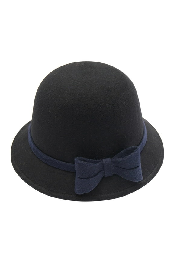 Hats for Women Autumn Winter Bow Knot Round Top Casual Fisherman'S Basin Cap Small Bowler Hats