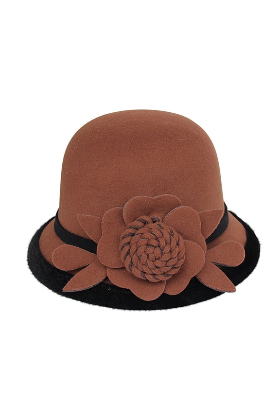 Hats for Women Autumn Winter Flowers Round Top Casual Fisherman'S Basin Cap Small Bowler Hats