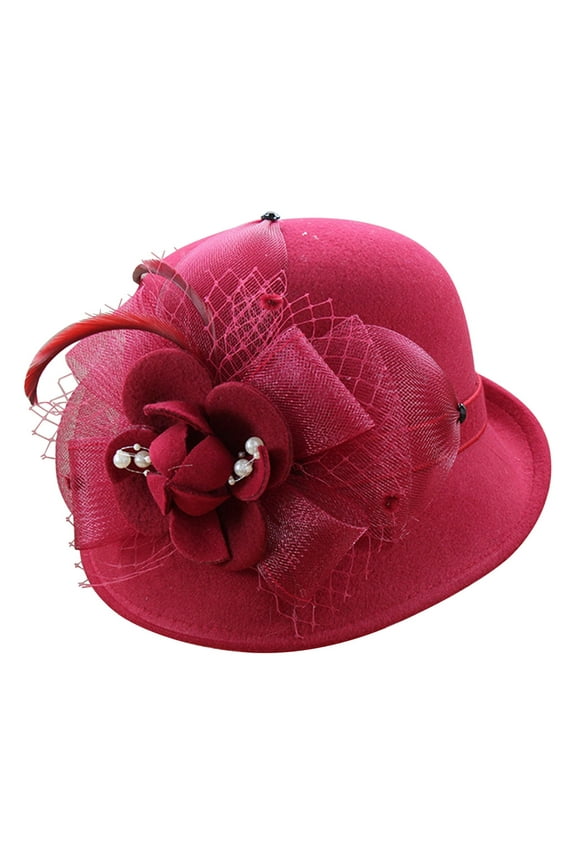 Hats for Women Autumn Winter Flowers Round Top Casual Fisherman'S Basin Cap Small Bowler Hats