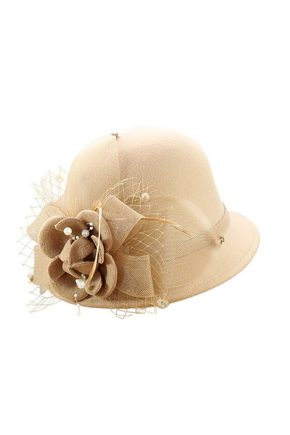 Hats for Women Autumn Winter Flowers Round Top Casual Fisherman'S Basin Cap Small Bowler Hats