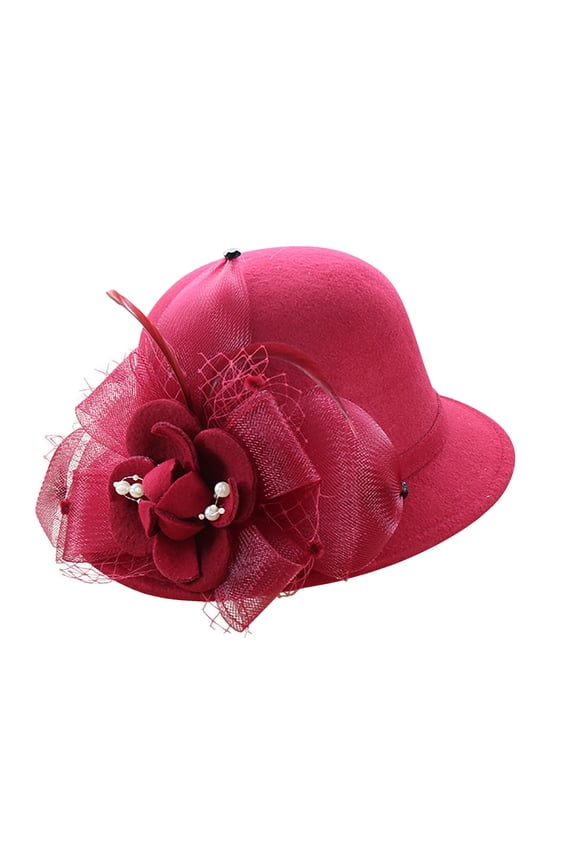 Hats for Women Autumn Winter Flowers Round Top Casual Fisherman'S Basin Cap Small Bowler Hats