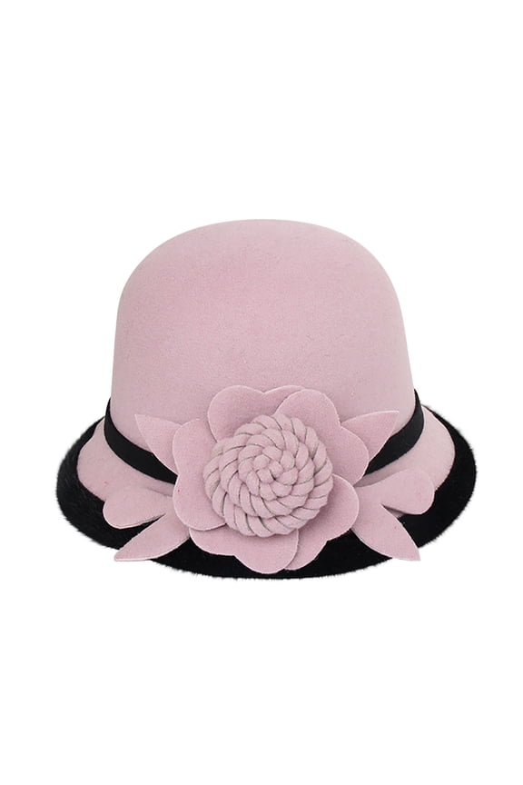 Hats for Women Autumn Winter Flowers Round Top Casual Fisherman'S Basin Cap Small Bowler Hats