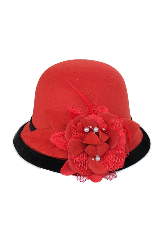 Hats for Women Autumn Winter Flowers Round Top Casual Fisherman'S Basin Cap Small Bowler Hats