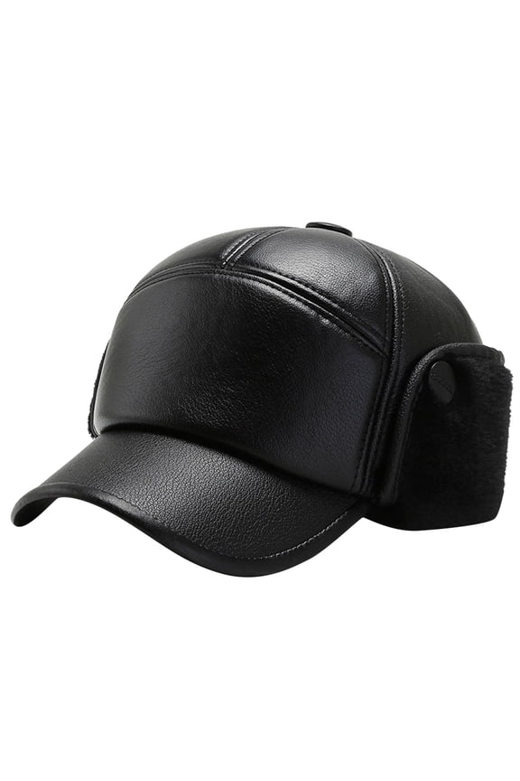 Hats for Women Baseball Cap Winter Thickening Warm Ear Hundred Casual Anti Cold Imitation Leather Hats