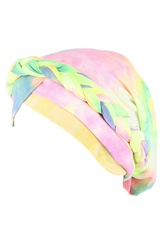 Hats for Women Chemo Cancer Head Hat Cap Ethnic Bohemian Pre-Tied Twisted Braid Hair Cover Wrap Turban Headwear Hats