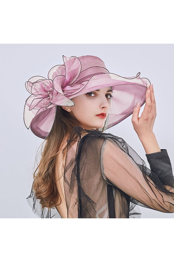 Hats for Women Church Derby Dress Fascinator Bridal Cap British Tea Party Wedding Hat Purple