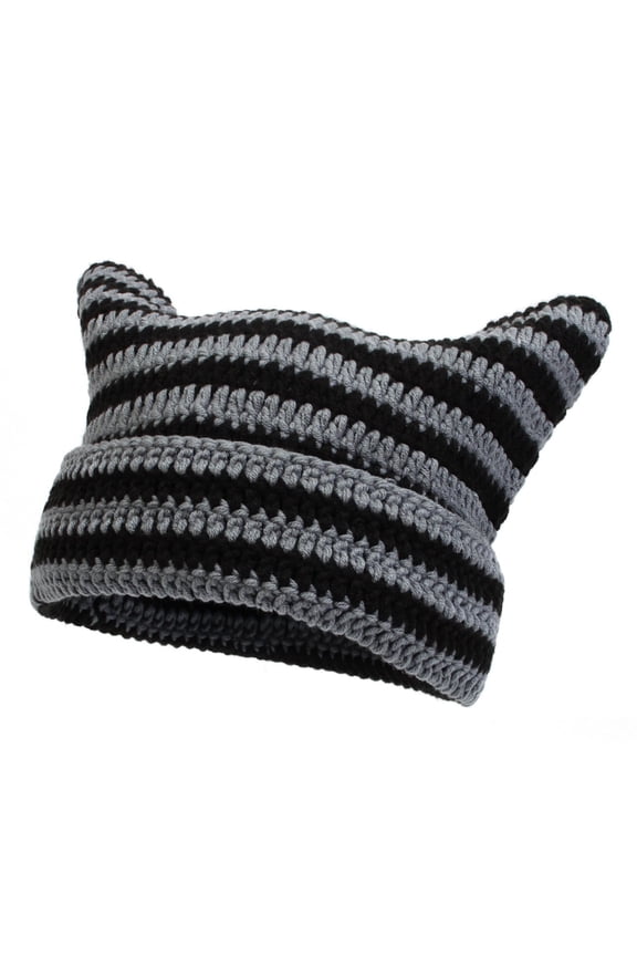 Hats for Women Crochet Hats for H Made Knit Cat Ear Beanie Hat Winter Hat Vintage Goth Hats