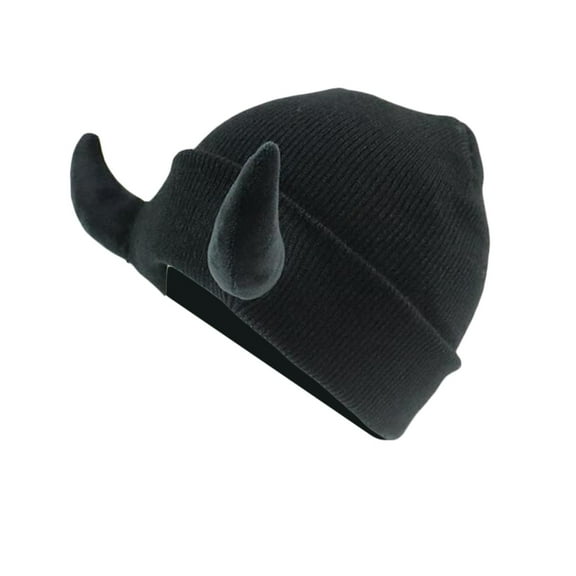 Hats for Women Devil Horns Hat Knitted Beanie With Horns Hip Hop Daemon Horns Cap for Winter Warm Ski Outdoor Hats