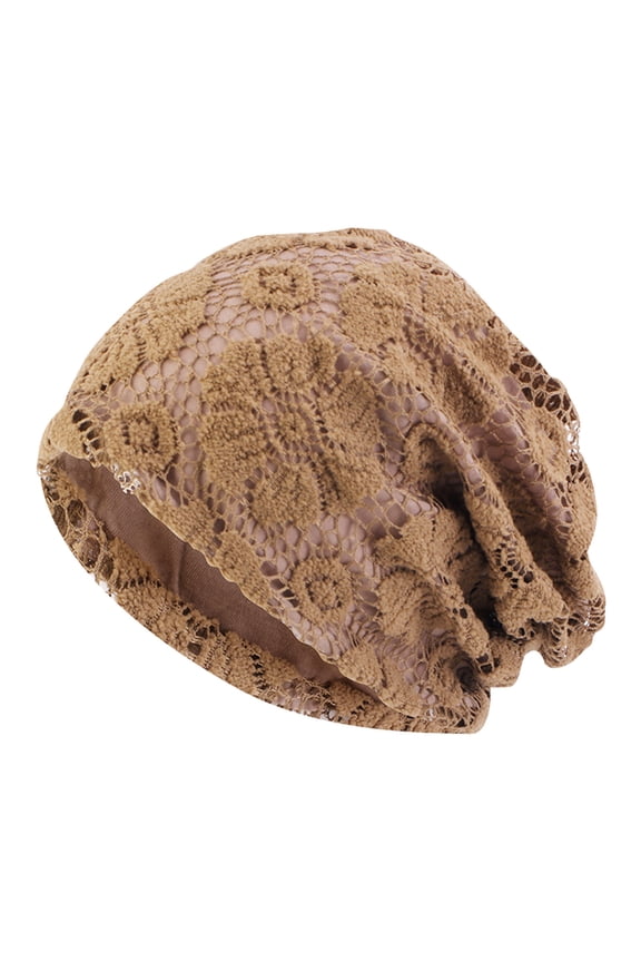 Hats for Women Foldable Cooling Mesh H Made Floral Lace Cotton Chemotherapy Hair Loss Caps Slouchy Hats