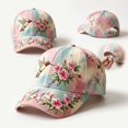 thumbnail image 1 of Hats for Women Garden Morning Floral Print Baseball Cap Retro Breathable Birds Cap Casual Sun Hat Adjustable Hat Outdoor Daily Wear, 1 of 8