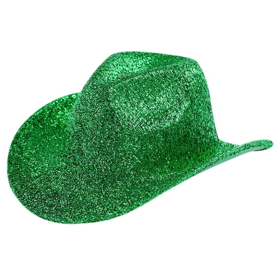 Women's Hat Green Cowboy Hats for Women Sequin Glitter Hat Bling Hat Disco Hat