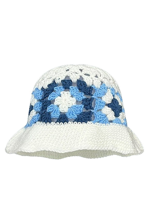 Hats for Women Japanese Vintage Hollow Flowers H Made Knitted Pot Hat Autumn Winter Sweet All Cotton Hat Show Face Small Hats