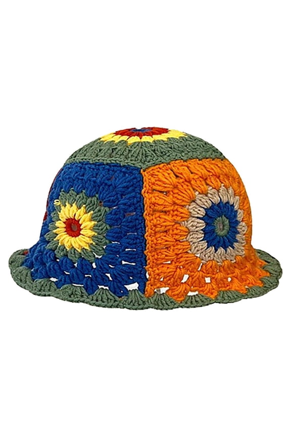 Hats for Women Japanese Vintage Hollow Flowers H Made Knitted Pot Hat Autumn Winter Sweet All Cotton Hat Show Face Small Hats