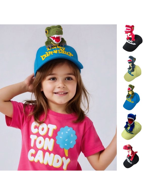 Hats for Women Kids T Rex Dinosaur Plush Snapback Baseball Cap Animal Cartoon Hat Yellow One Size