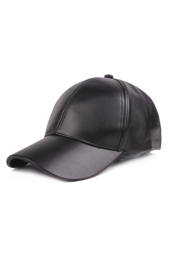 Hats for Women Leather Baseball Cap Men Adjustable Leather Peaked Cap Hats