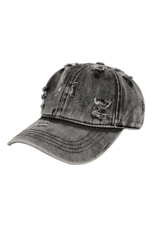 Hats for Women Men Ripped Distressed Denim Baseball Cap Trucker Hat Adjustable Hip Hop Hat Sun Hats
