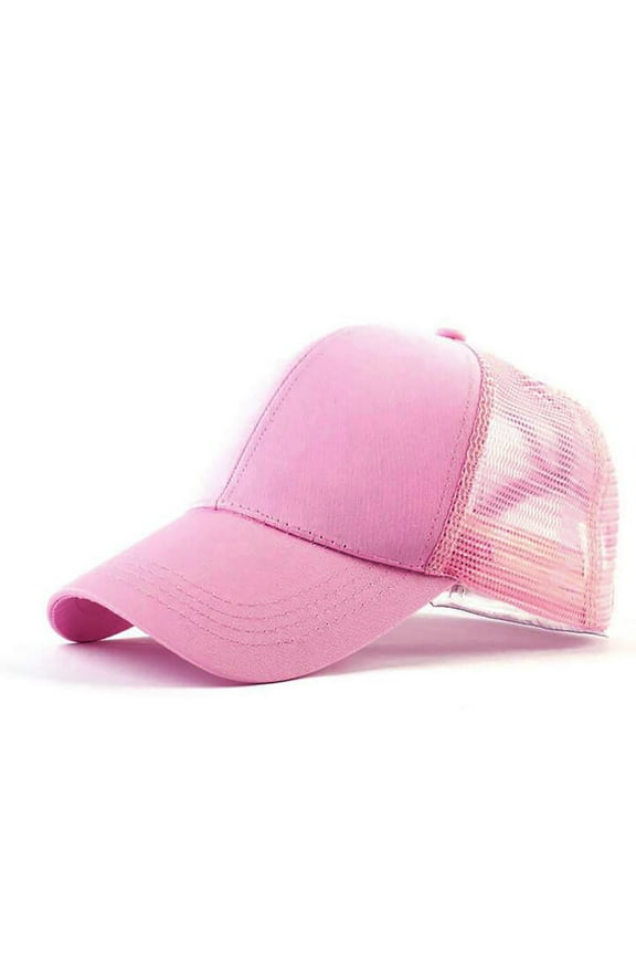 Hats for Women Outdoor Unisex Baseball Mesh Cap Open Back Solid Sun Hat Cap Hats