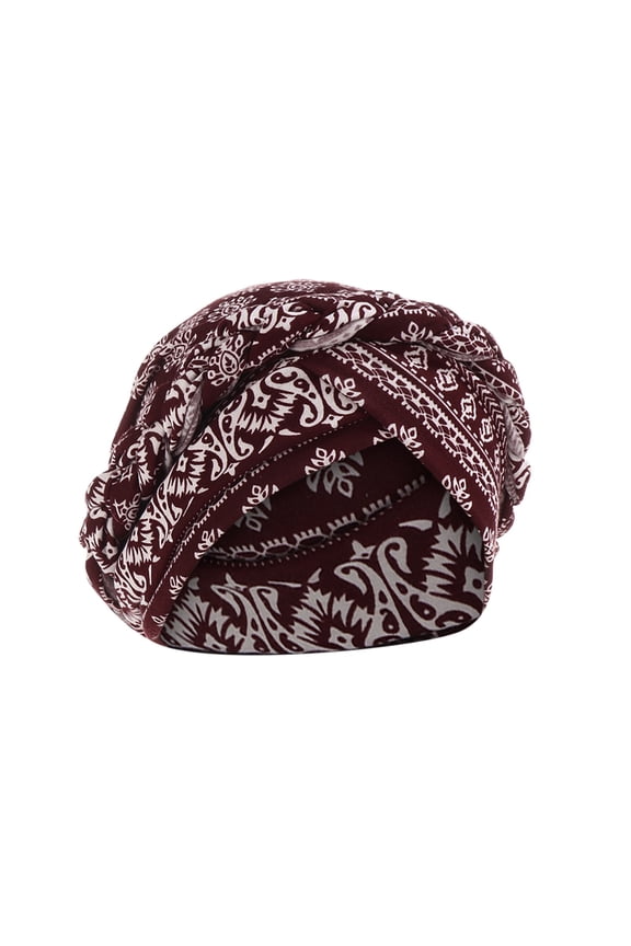 Hats for Women Print India Hat Muslim Ruffle Cancer Chemo Hat Beanie Wrap Cap Hats