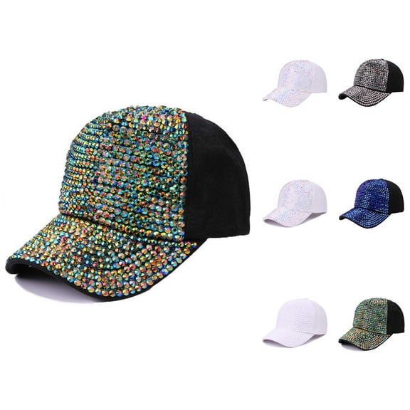 Hats for Women Sequin Fashion Baseball Cap Adjustable Sparkly Baseball Hat for Women Outdoor Party Streetwear Travel Summer