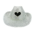 thumbnail image 1 of Womens Hats Silver Cowgirl Hat for Girls Sparkle Hat Sparkly Cowboy Hat Bling Hat Disco Hat, 1 of 7