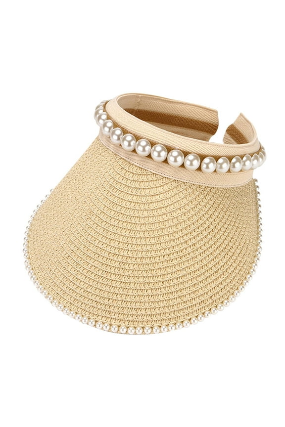 Hats for Women Straw Visor Hats for Foldable Wide Brim Roll Up Beach Ponytail Hats Sun Hats